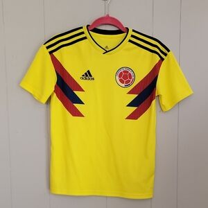 Adidas Soccer Jersey Boys Columbia World Cup Home Game Yellow Shirt